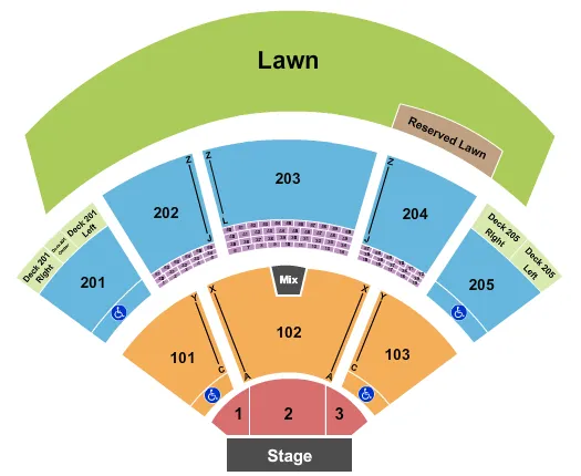 seating chart for Veterans United Home Loans Amphitheater - Endstage - RSV Lawn & Decks - eventticketscenter.com