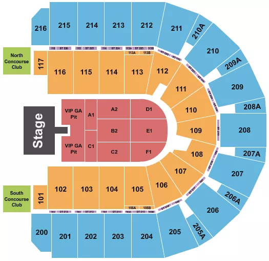 seating chart for Vibrant Arena at The MARK - Cody Johnson - eventticketscenter.com