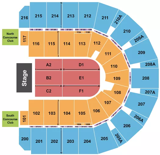 seating chart for Vibrant Arena at The MARK - Endstage 6 - eventticketscenter.com