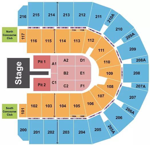 seating chart for Vibrant Arena at The MARK - Luke Bryan - eventticketscenter.com