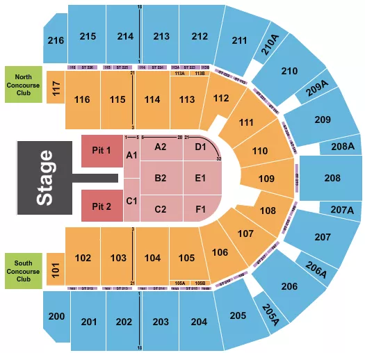 seating chart for Vibrant Arena at The MARK - Luke Bryan - eventticketscenter.com