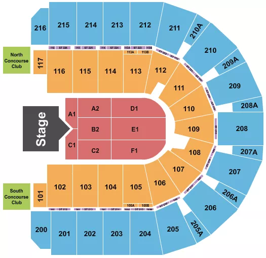 seating chart for Vibrant Arena at The MARK - Rascal Flatts - eventticketscenter.com