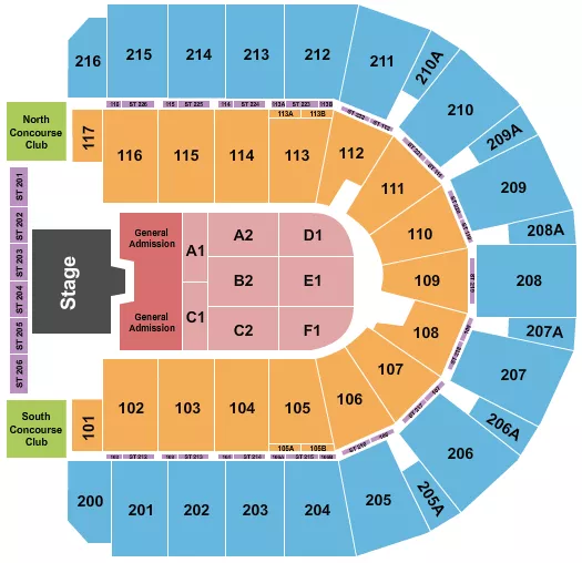 seating chart for Vibrant Arena at The MARK - Dierks Bentley 2024 - eventticketscenter.com