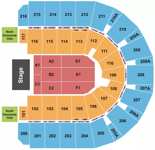 seating chart for Vibrant Arena at The MARK - Endstage 4 - eventticketscenter.com
