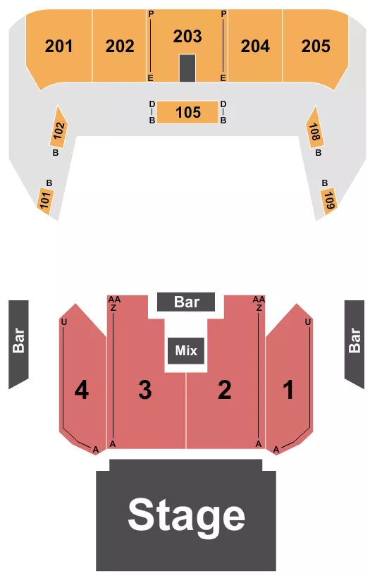 seating chart for Vibrant Music Hall - Endstage 2 - eventticketscenter.com