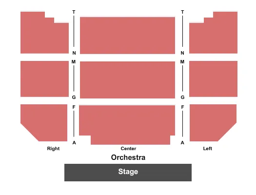 seating chart for Vic Juba Community Theatre - End Stage - eventticketscenter.com
