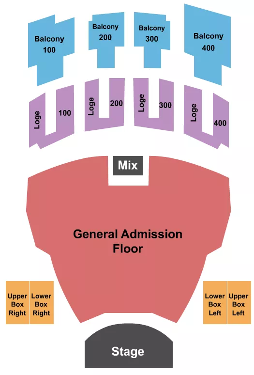 seating chart for Vic Theatre - Endstage GA Floor with Loge - eventticketscenter.com
