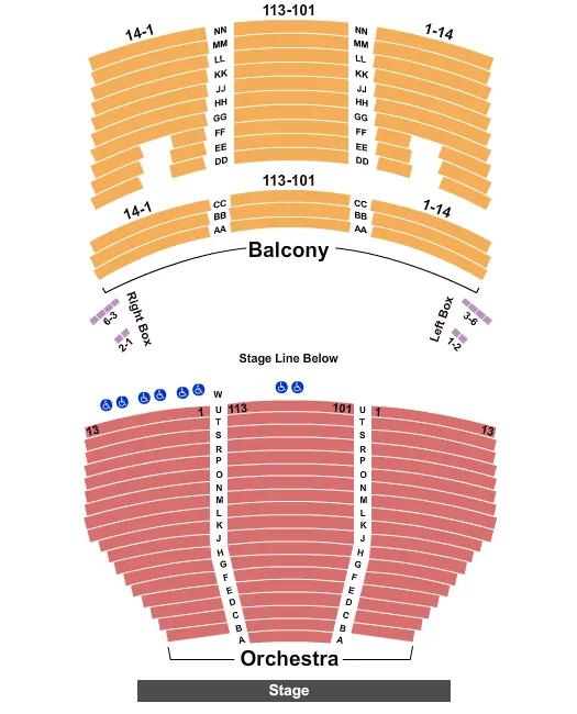 seating chart for Victoria Theatre - Dayton - End Stage - eventticketscenter.com