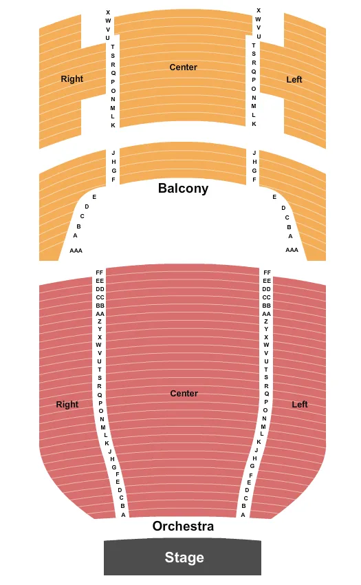 seating chart for Victory Theatre - IN - End Stage - eventticketscenter.com