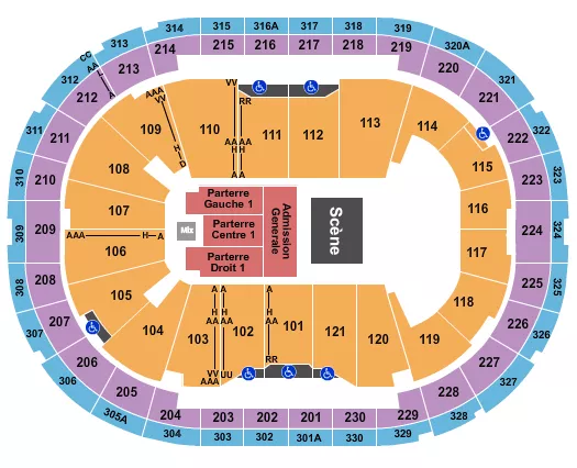 seating chart for Centre Videotron - City and Colour - eventticketscenter.com