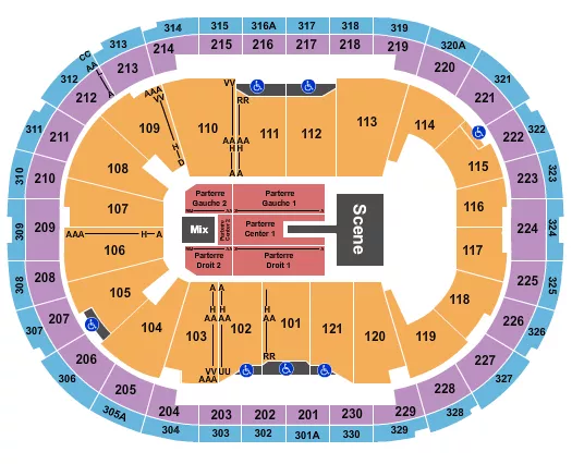 seating chart for Centre Videotron - Glorious - eventticketscenter.com