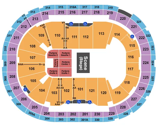 seating chart for Centre Videotron - Half Floor - eventticketscenter.com