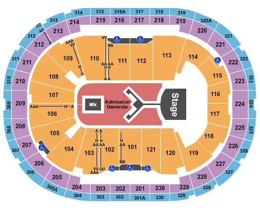 seating chart for Centre Videotron - Shinedown - eventticketscenter.com