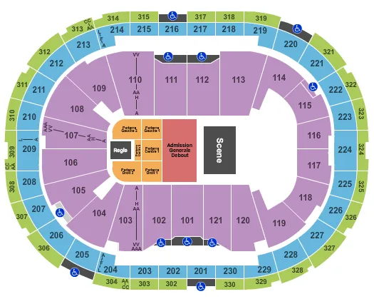 seating chart for Centre Videotron - The Offspring - eventticketscenter.com