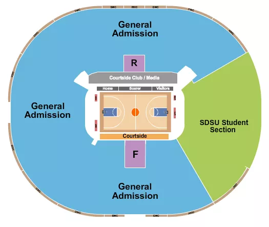 seating chart for Viejas Arena At Aztec Bowl - Basketball GA - eventticketscenter.com