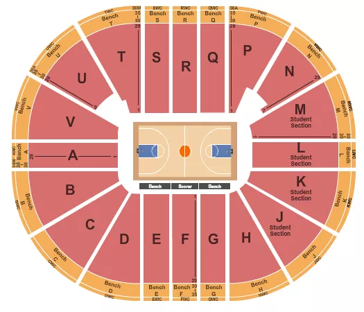 seating chart for Viejas Arena At Aztec Bowl - Basketball - NCAA Tournament - eventticketscenter.com