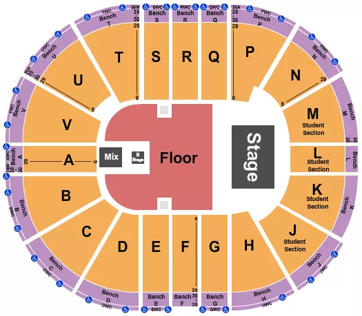 seating chart for Viejas Arena At Aztec Bowl - Calvin Harris - eventticketscenter.com