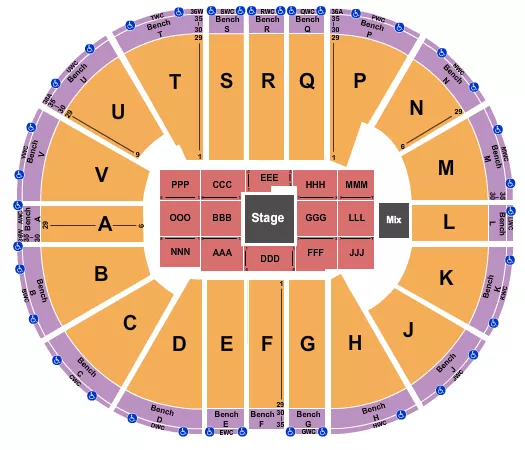 seating chart for Viejas Arena At Aztec Bowl - Center Stage 1 - eventticketscenter.com