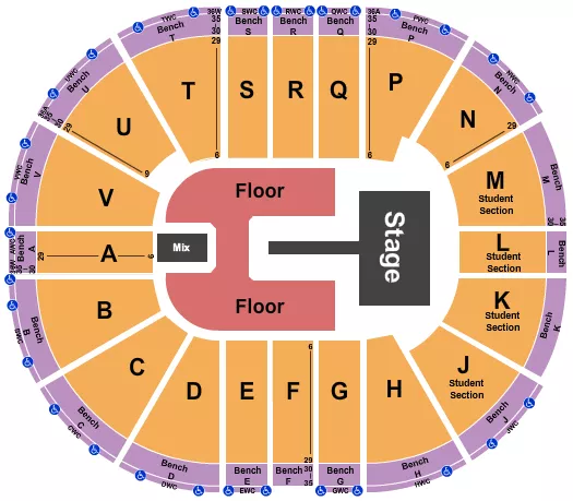 seating chart for Viejas Arena At Aztec Bowl - Charli XCX - eventticketscenter.com