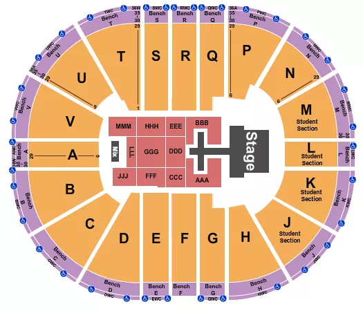 seating chart for Viejas Arena At Aztec Bowl - Chris Tomlin - eventticketscenter.com