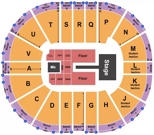 seating chart for Viejas Arena At Aztec Bowl - Cigarettes After Sex - eventticketscenter.com