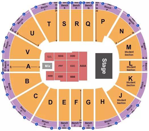 seating chart for Viejas Arena At Aztec Bowl - Endstage 7 - eventticketscenter.com