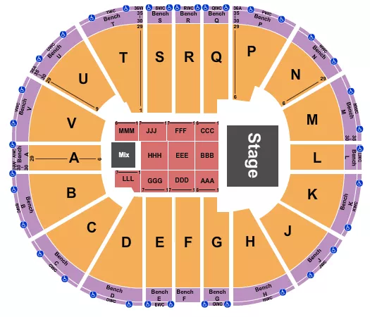 seating chart for Viejas Arena At Aztec Bowl - Endstage 9 - eventticketscenter.com