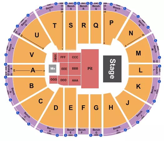 seating chart for Viejas Arena At Aztec Bowl - Endstage GA Pit - eventticketscenter.com