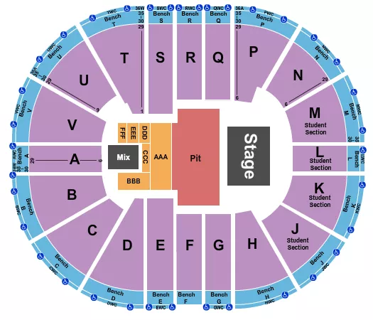 seating chart for Viejas Arena At Aztec Bowl - Endstage Pit - eventticketscenter.com