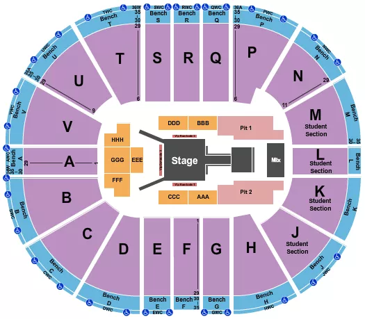 seating chart for Viejas Arena At Aztec Bowl - Fuerza Regida - eventticketscenter.com