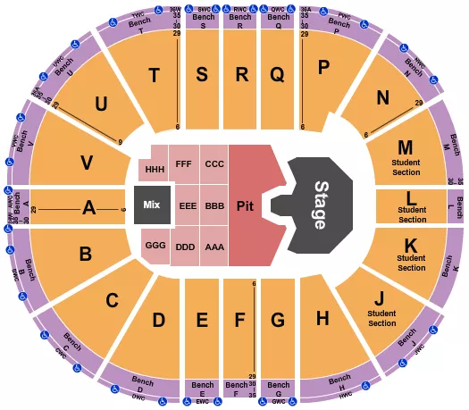 seating chart for Viejas Arena At Aztec Bowl - Ghost - eventticketscenter.com