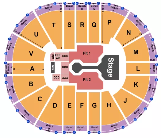seating chart for Viejas Arena At Aztec Bowl - Josiah Queen - eventticketscenter.com