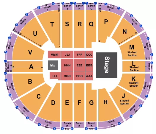 seating chart for Viejas Arena At Aztec Bowl - Maxwell - eventticketscenter.com