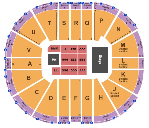 seating chart for Viejas Arena At Aztec Bowl - Tool - eventticketscenter.com