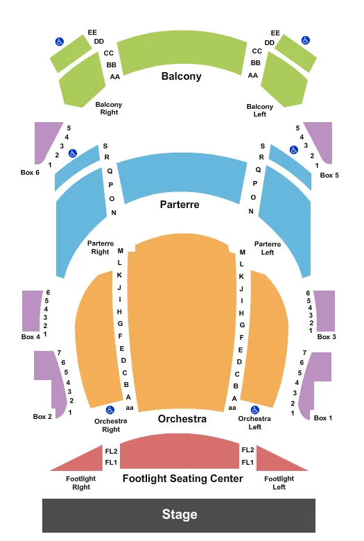 seating chart for Vilar Performing Arts Center - End Stage - eventticketscenter.com