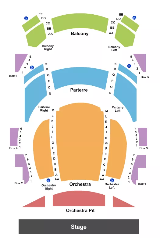 seating chart for Vilar Performing Arts Center - Endstage GA Pit - eventticketscenter.com