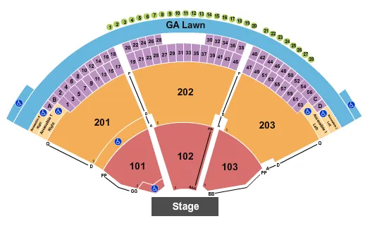 seating chart for Vina Robles Amphitheater - End Stage - eventticketscenter.com