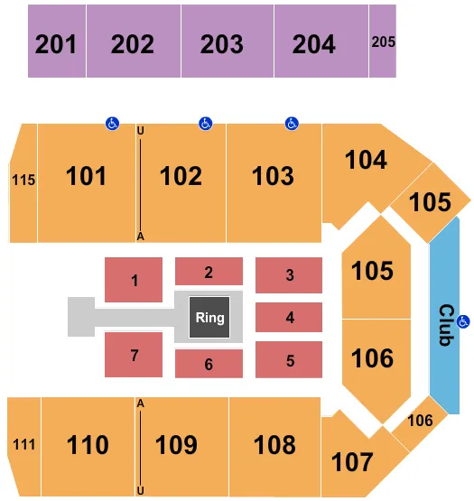seating chart for Virginia State University - Multi-Purpose Center - WWE - eventticketscenter.com