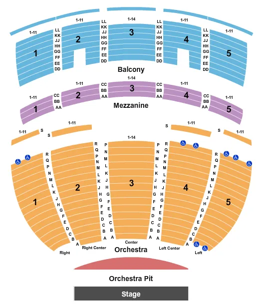 seating chart for Virginia Theatre - Il - Endstage - eventticketscenter.com