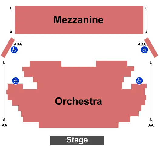 seating chart for Virginia Wimberly Theatre - End Stage - eventticketscenter.com