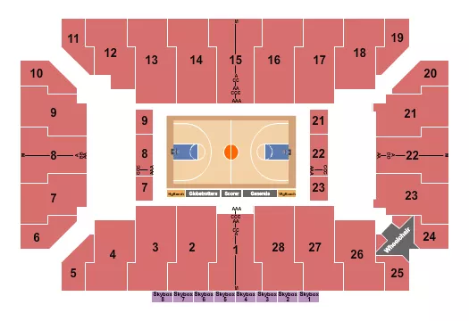 seating chart for Visions Veterans Memorial Arena - Harlem Globetrotters - eventticketscenter.com