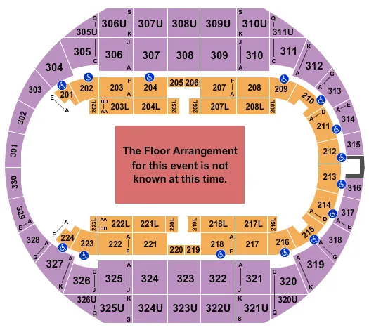 seating chart for Propst Arena At the Von Braun Center - Generic Floor - eventticketscenter.com