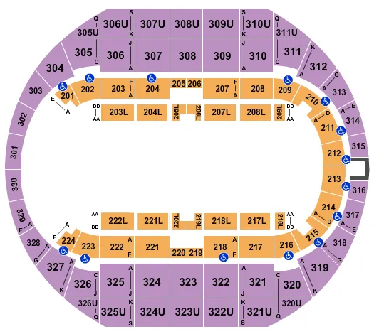 seating chart for Propst Arena At the Von Braun Center - Open Floor 2 - eventticketscenter.com