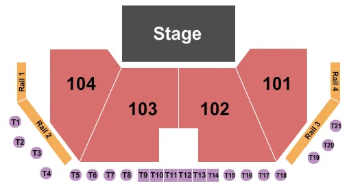 seating chart for Von Braun Center Mars Music Hall - End Stage - eventticketscenter.com