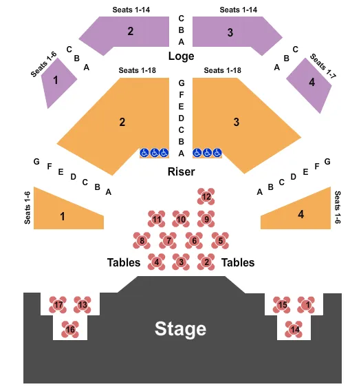 seating chart for Von Braun Center Playhouse - Endstage Tables - eventticketscenter.com