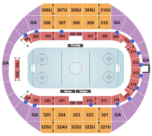 seating chart for Propst Arena At the Von Braun Center - Hockey 2 - eventticketscenter.com