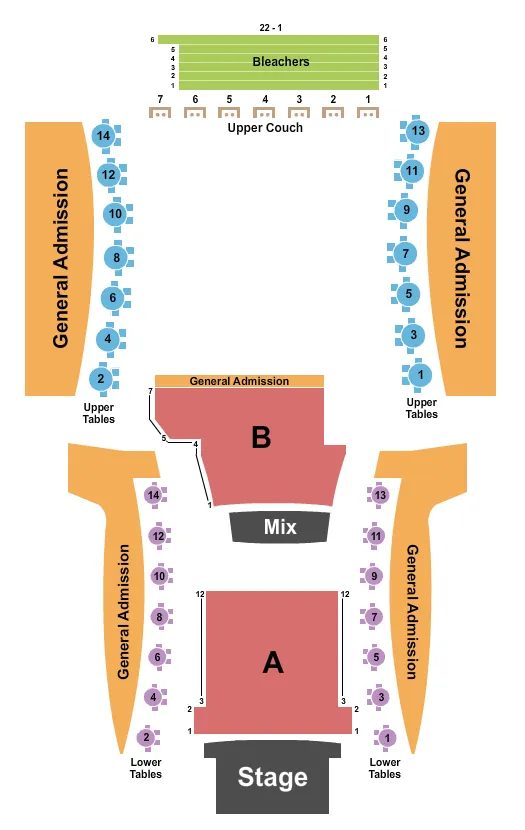 seating chart for VooDoo Lounge At Harrah's North Kansas City - Endstage-2 - eventticketscenter.com
