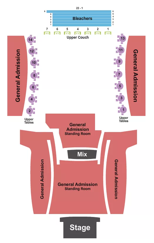 seating chart for VooDoo Lounge At Harrah's Kansas City - GA Floor - Upper/Lower Tables 2 - eventticketscenter.com