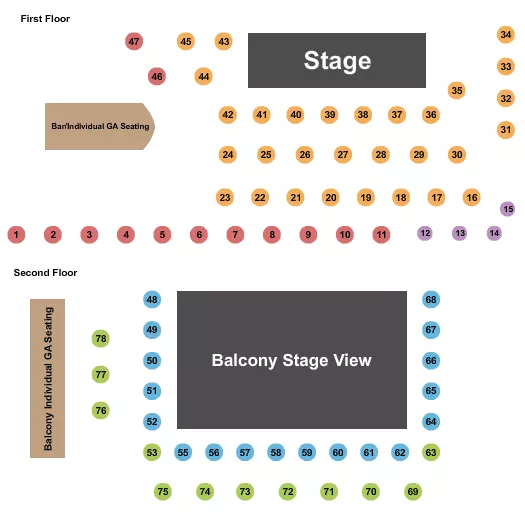 seating chart for Vulcan Gas Company - GA & Preferred Tables - eventticketscenter.com