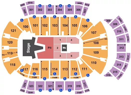 seating chart for VyStar Veterans Memorial Arena - AJR - eventticketscenter.com